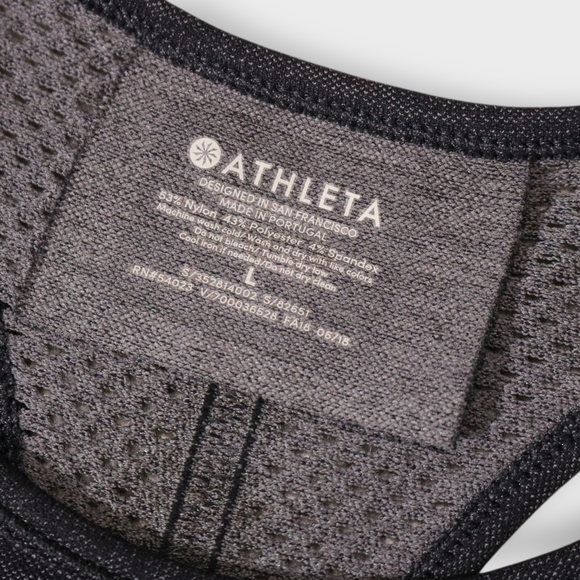 Athleta Seamless Caliber Tank Black Grey Womens Size Large Vented - Picture 5 of 11